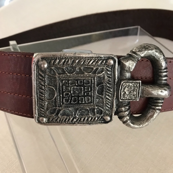 JOSEPH ABBOUD Belt Brw Wide Big Buckle Hammered main image 8